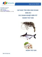 cập nhật tình hình kinh doanh năm 2012 các doanh nghiệp niêm yết ngành thủy sản ngày cập nhật 22 tháng 3 năm 2013 ngành thủy sản công ty cổ phần chứng khoán fpt