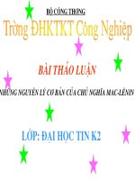 Thảo luận Nguyên lý cơ bản Mac-Lenin ppt
