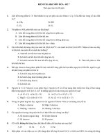 KIỂM TRA HKI MÔN HÓA - ĐỀ 7 ppt