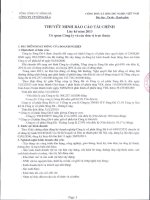 công ty cổ phần sông đà 6 thuyết minh báo cáo tài chính lũy kế năm 2013 cơ quan  công ty và các đơn vị trực thuộc