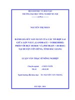 đánh giá sức sản xuất của các tổ hợp lai giữa lợn nái f1(landrace × yorkshire) phối với đực duroc và (pietrain × duroc) tại huyện yên dũng, tỉnh bắc giang