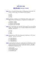 ĐỀ ÔN SỐ 2 MÔN HÓA HỌC ppt
