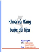 Khoá và Ràng buộc dữ liệu pptx