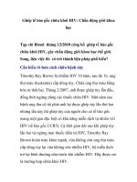 Ghép tế bào gốc chữa khỏi HIV: Chấn động giới khoa học ppsx