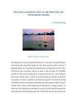 GÓP Ý BÁO CÁO TÍNH TOÁN THỦY LỰC HỆ THỐNG THỦY LỢI THÀNH PHỐ HỒ CHÍ MINH potx