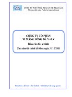 công ty cổ phần xi măng sông đà yaly báo cáo tài chính cho năm tài chính kết thúc ngày 31 tháng 12 năm 2011