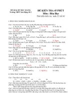 ĐỀ KIỂN TRA 45 PHÚT Môn : Hóa Học docx