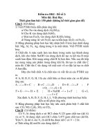 Kiểm tra HKI - Đề số 2: Môn thi: Hoá Học pptx