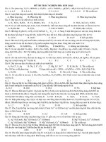 ĐỀ THI TRẮC NGHIỆM HÓA KIM LOẠI potx