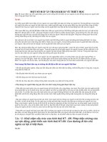 MỘT SỐ ĐÁP ÁN THAM KHẢO VỀ TRIẾT HỌC pdf