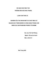 NGHIÊN cứu THU NHẬN một số CHẤT mẫu có  NGUỒN gốc THIÊN NHIÊN và ỨNG DỤNG TRONG CHẾ  BIẾN các sản PHẨM mô PHỎNG từ SURIMI