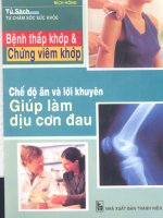 Bệnh thấp khớp và chứng viêm khớp - Chế độ ăn và lời khuyên giúp làm dịu cơn đau part 1 pptx