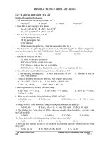 KIỂM TRA CHƯƠNG 7. CROM - SAT – ĐỒNG SẮT VÀ MỘT SỐ HỢP CHẤT CỦA SẮT doc