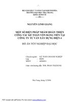 MỘT số BIỆN PHÁP NHẰM HOÀN THIỆN CÔNG tác kế TOÁN vốn BẰNG TIỀN tại CÔNG TY tư vấn xây DỰNG điện 4