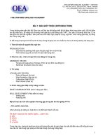 ÔN THI TIẾNG ANH THPT LỚP 12 THEO CHƯƠNG TRÌNH GIÁO DỤC PHỔ THÔNG - BÀI 1 pdf