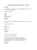 LUYỆN THI ĐH CẤP TỐC HÓA HỌC – ĐỀ SỐ 21 pptx