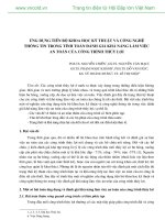 Ứng dụng tiến bộ khoa học kỹ thuật và công nghệ thông tin trong tính toán đánh giá khả năng làm việc an toàn của Công trình Thủy Lợi ppt