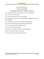 ĐỀ CƯƠNG MÔN HỌC :QUẢN LÝ TÀI CHÍNH TRONG KHAI THÁC CÔNG TRÌNH CẦU ĐƯỜNG