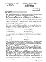 ĐỀ THI THỬ CAO ĐẲNG & ĐH MÔN VẬT LÝ - TRƯỜNG THPTTT NGUYỄN KHUYẾN CƠ SỞ 3A doc