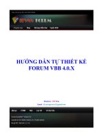 HƯỚNG DẪN TỰ THIẾT KẾ FORUM VBB 4.0.X phần 1 pps