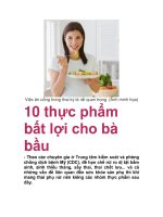 10 thực phẩm bất lợi cho bà bầu ppsx
