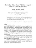 Thị trường chứng khoán Việt Nam trong bối cảnh hội nhập kinh tế quốc tế