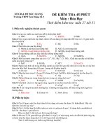 KIỂM TRA 45 PHÚT Môn: HOÁ HỌC 11 Năm học: 200- 2011 Tiết 51 pps