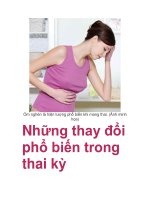 Những thay đổi phổ biến trong thai kỳ pot