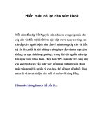 Hiến máu có lợi cho sức khoẻ ppt