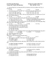 Đề kiểm trắc nghiệm THPT Lần 1 Môn : Hóa Học doc