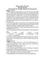 Kiểm tra HKI - Đề số 18: Môn thi: Hoá Học pdf