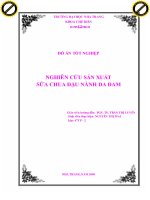 Nghiên cứu sản xuất sữa chua đậu nành nha đam