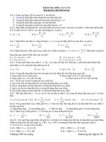 KIỂM TRA MÔN: VẬT LÍ 12 NỘI DUNG CHƯƠNG 03+04 docx