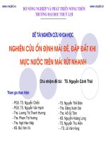 Nghiên cứu ổn định mái đê, đập đất khi mực nước trên mái rút nhanh ppt