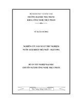 Nghiên cứu sản xuất thử nghiệm nước giải khát trà ngô – mật ong đóng chai