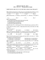 KIỂM TRA HỌC KÌ 2 MÔN : VẬT LÍ 12 - ĐỀ 03 pptx
