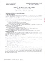 công ty cổ phần sông đà 6 thuyết minh báo cáo tài chính lũy kế 9 tháng đầu năm 2013 cơ quan công ty và các đơn vị trực thuộc