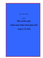 Chuyên đề tốt nghiệp: Một số kiến nghị nhằm hoàn thiện kênh phân phối công ty Vũ Tiến doc