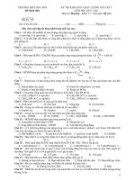 KỲ THI KHẢO SÁT CHẤT LỰỢNG GIỮA KỲ I NĂM HỌC 2010 - 2011 Môn thi: Hoá học - Mã đề: 140 docx