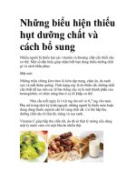 Những biểu hiện thiếu hụt dưỡng chất và cách bổ sung pps