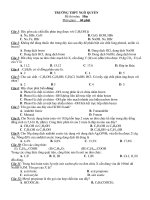 Đề thi môn: Hóa Thời gian: 60 - TRƯỜNG THPT NGÔ QUYỀN pps