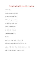 Những hằng đẳng thức đáng nhớ và ứng dụng potx