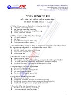 Ngân hàng đề thi Hệ thống thông tin quản lý ngành điện tử viễn thông - 1 doc
