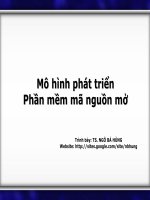 Mô hình phát triển Phần mềm mã nguồn mở pptx