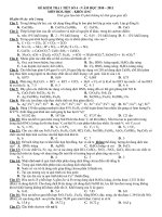 ĐỀ KIỂM TRA 1 TIẾT SỐ 4 - N ĂM HỌC 2010 – 2011 MÔN HOÁ HỌC - KHỐI 12NC pptx