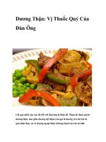 Dương Thận: Vị Thuốc Quý Của Đàn Ông docx