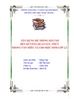 skkn xây dựng hệ thống bài tập rèn kỹ năng quan sát tìm ý trong văn miêu tả cho học sinh lớp 2,3