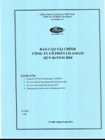 tổng công ty xây lắp việt nam công ty cổ phần lilama 18 báo cáo tài chính quý 4 năm 2010