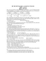 ĐỀ THI THỬ ĐẠI HỌC, CAO ĐẲNG NĂM 2011 MÔN : VẬT LÍ Đề số 1 potx