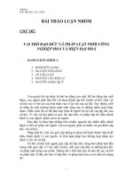 VAI TRÒ ĐẠO ĐỨC VÀ PHÁP LUẬT THỜI CÔNG NGHIỆP HOÁ VÀ HIỆN ĐẠI HOÁ pps